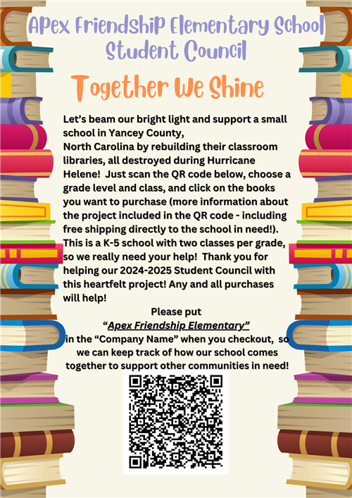 Information about how to donate books to a school in western NC